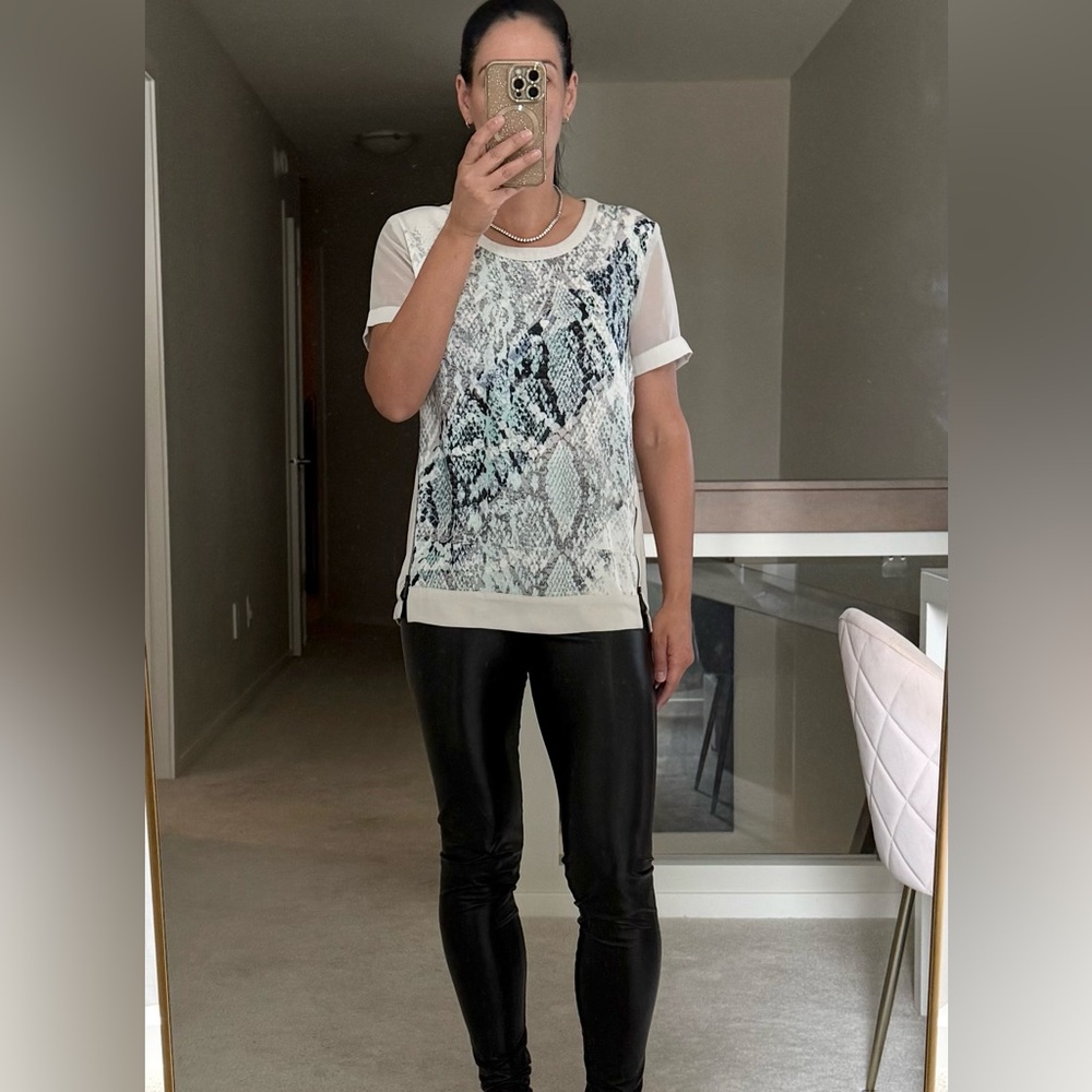 Calvin Klein Short Sleeve Snake Print Top XS